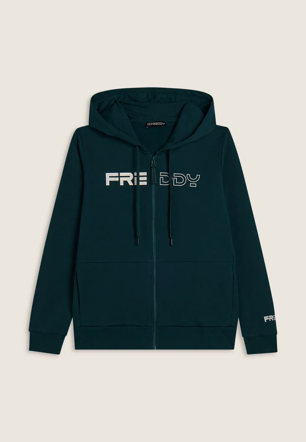 Freddy Full-Zip Hoodie Kapuze Perlen-Logo comfort