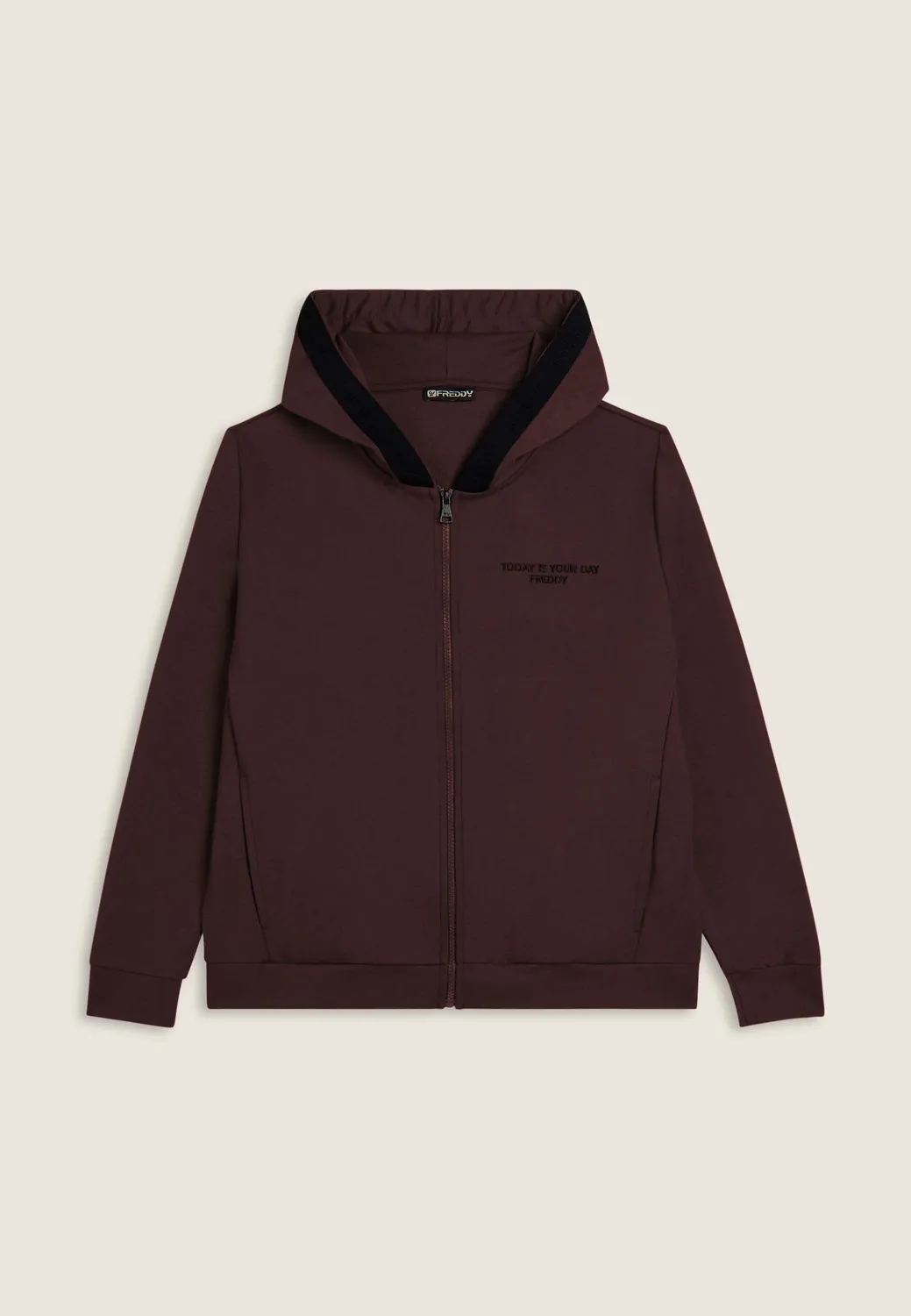 Freddy Full-Zip Hoodie Today Is Your Day Schwarz