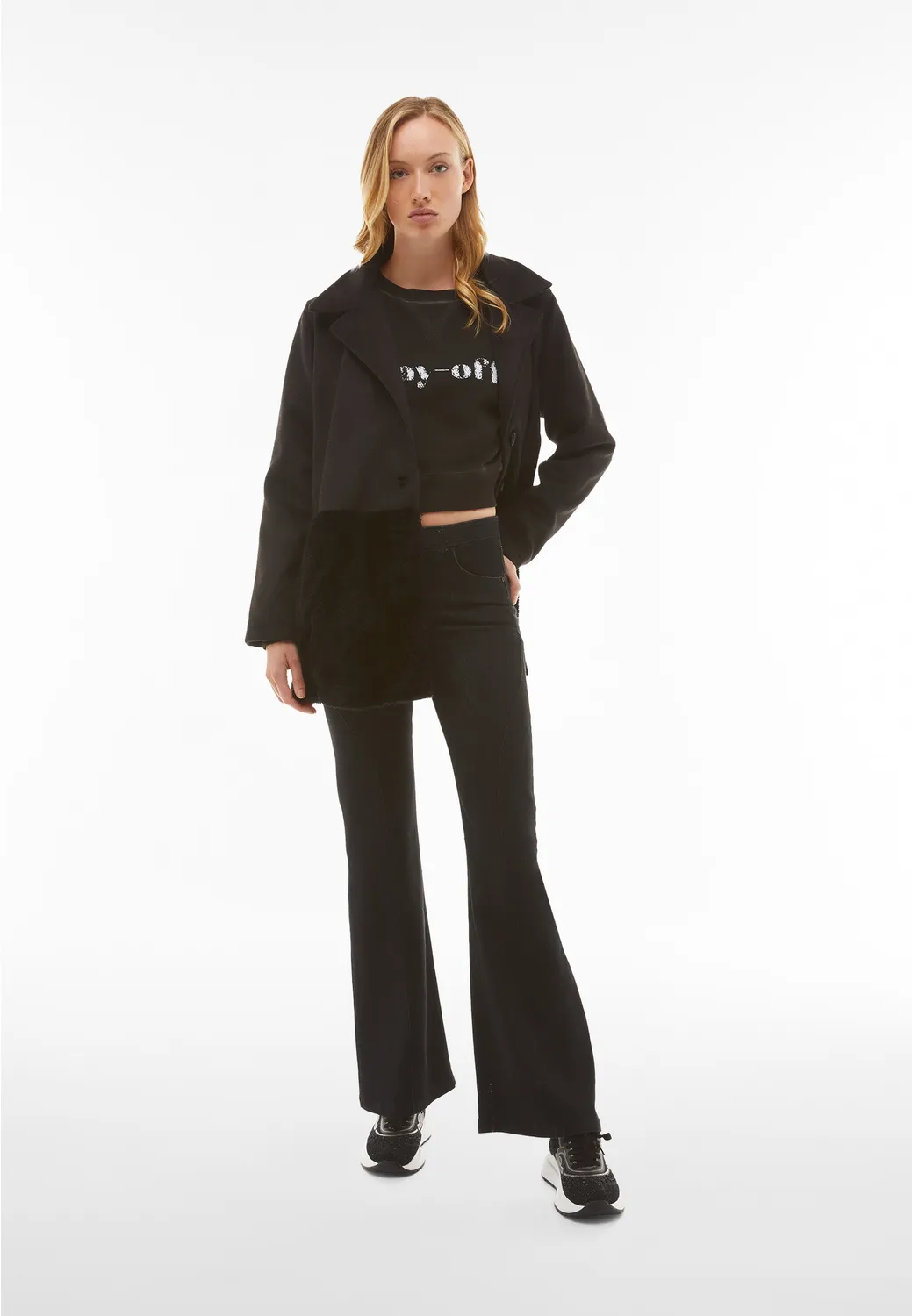 Freddy Day-Off Sweatshirt Cropped Cold Dyed Damen