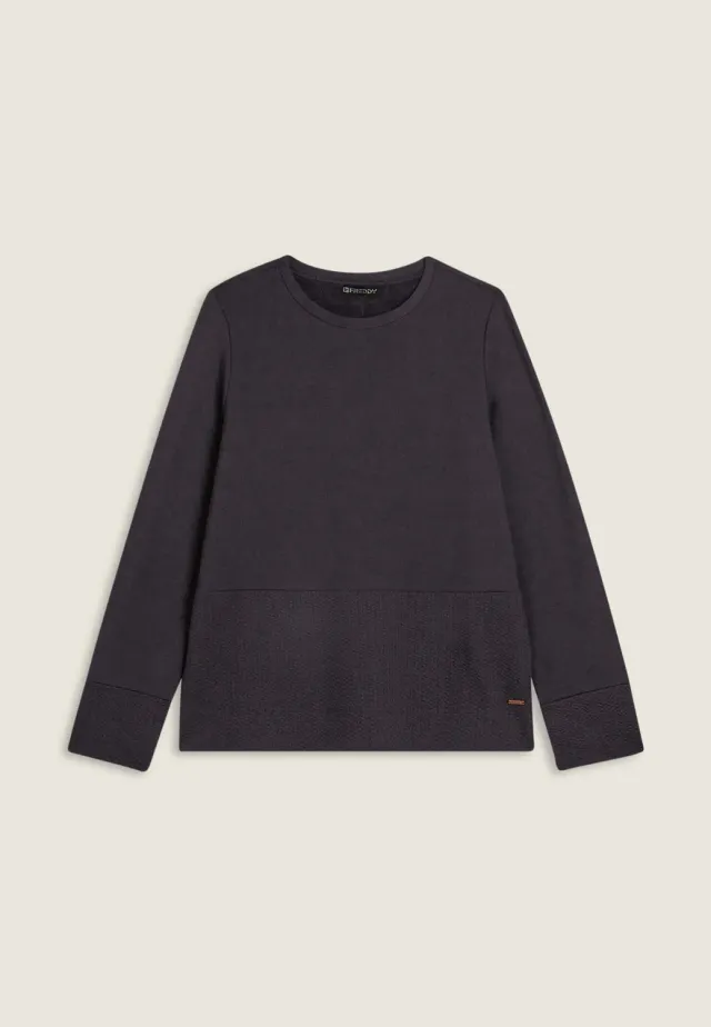 Freddy Sweatshirt Damen Here and Now Strass Forged Iron