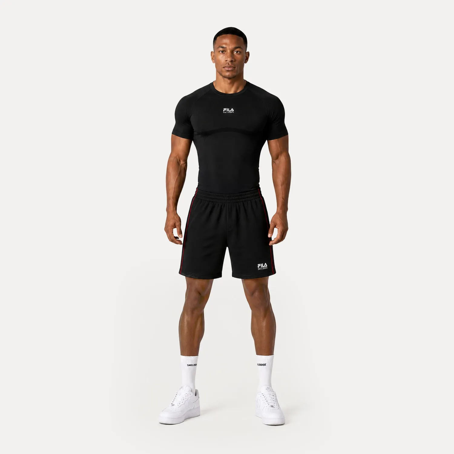 Smilodox x Fila Iseo Shorts Herren schwarz Regular Fit