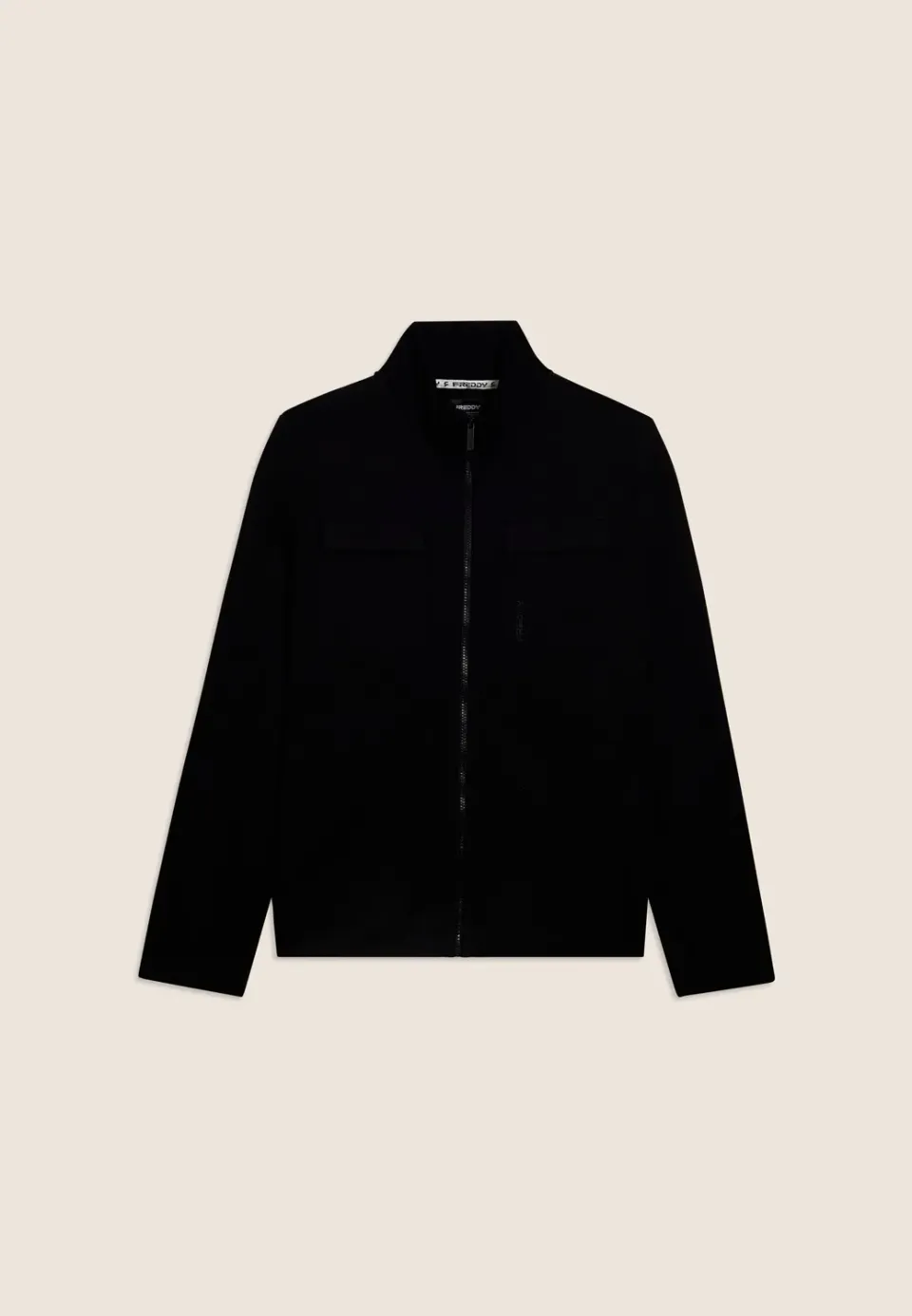 Freddy Sweatjacke Herren Viskose Schwarz Full-Zip