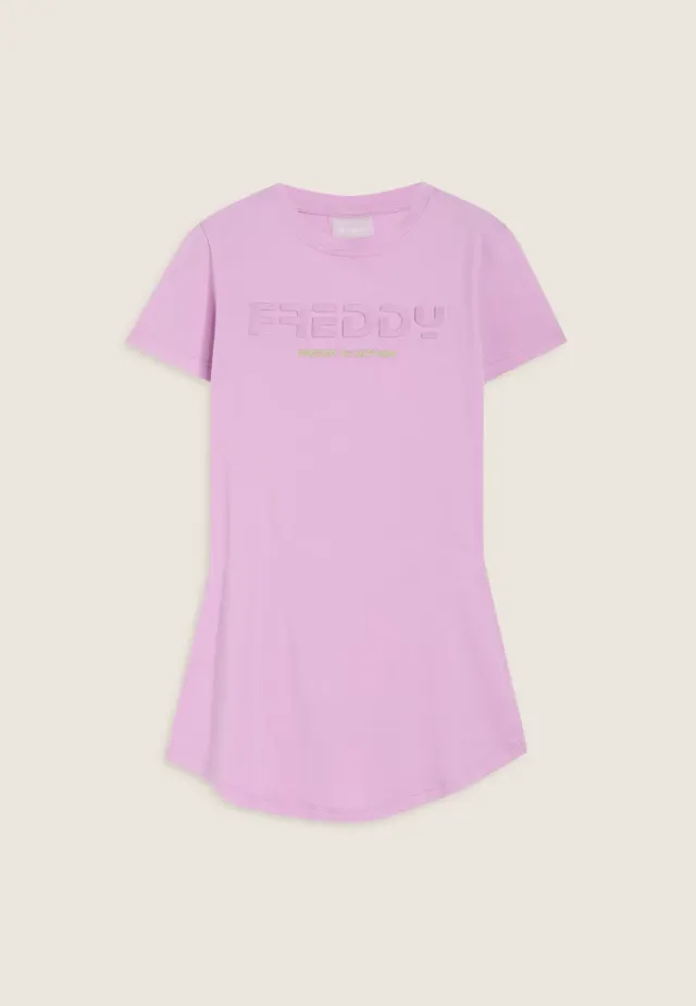 Freddy Mädchen Kleid Jersey Logo Lilla elastisch