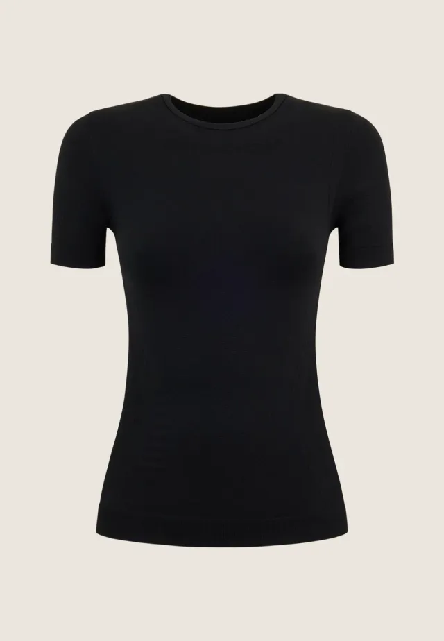 Freddy Thermo Shirt Damen Schwarz Kurzarm