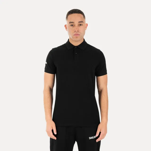 Smilodox Lunara Basic Tjardo Poloshirt Schwarz Baumwolle