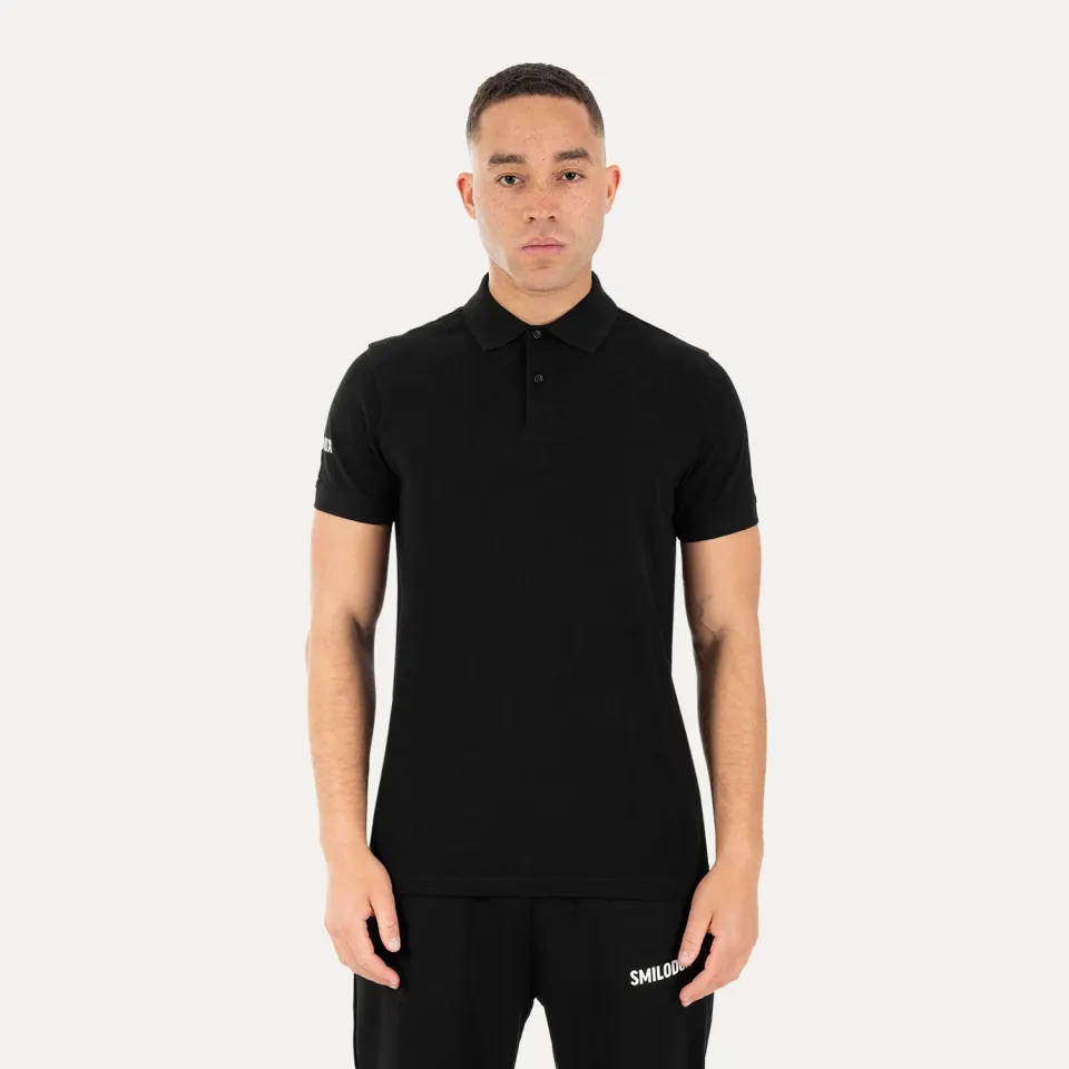 Smilodox Lunara Basic Tjardo Poloshirt Schwarz Baumwolle