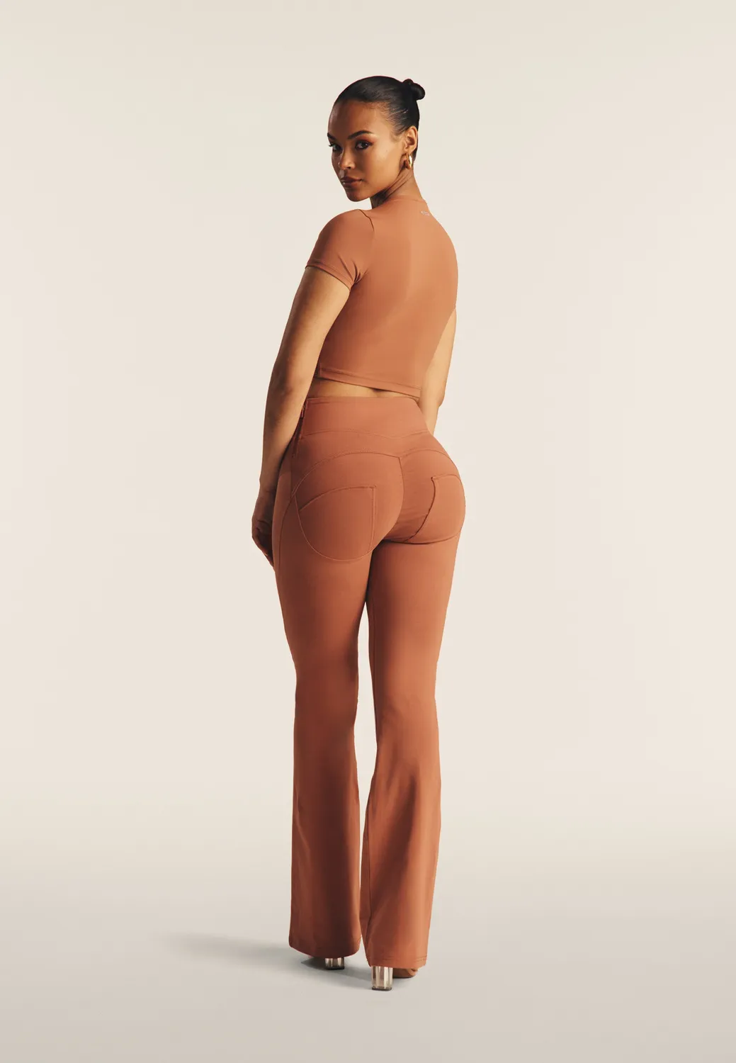 Freddy WR.UP Flare Leggings Weiß High-Waist Baumwolle