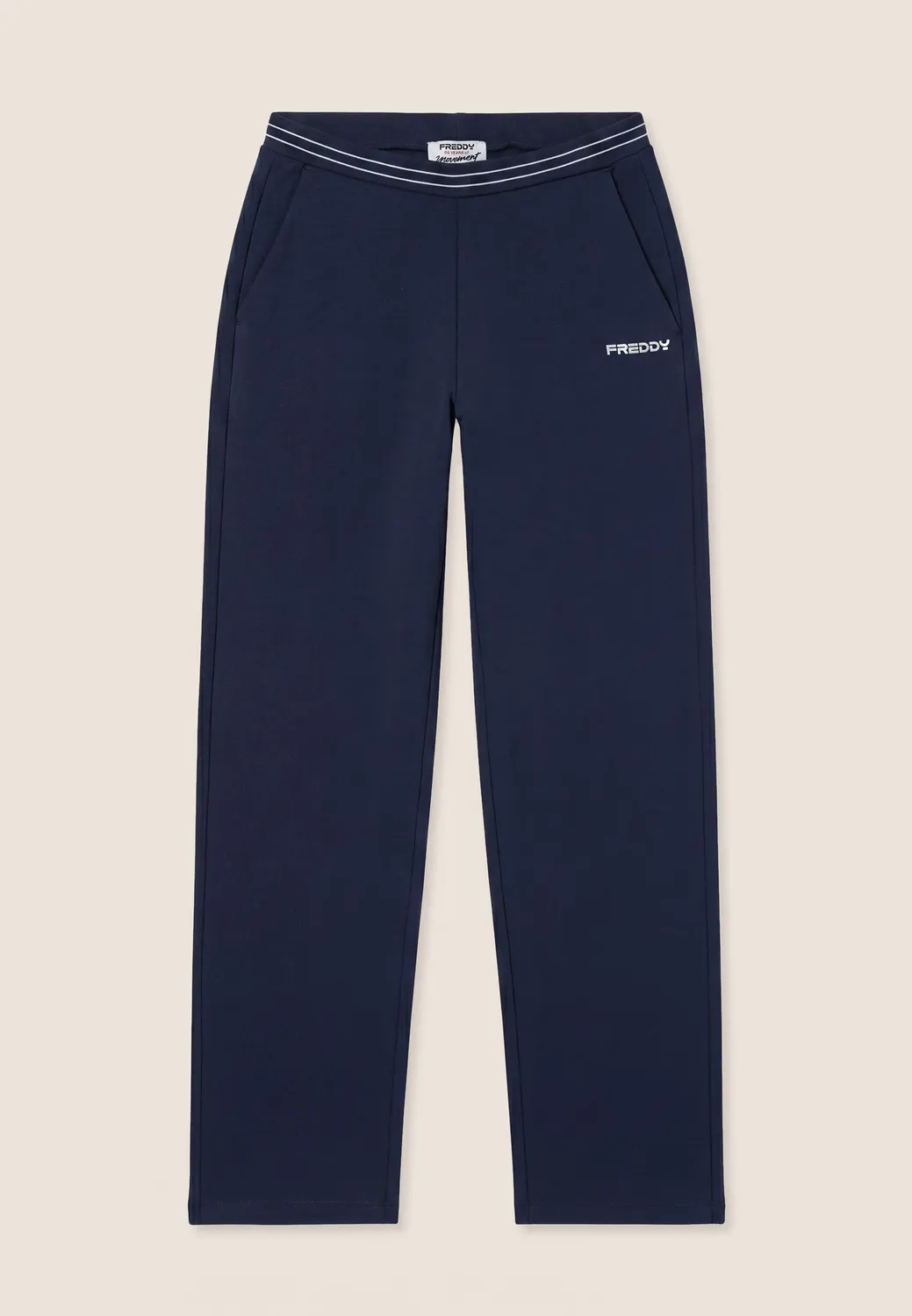 Freddy Sporthose Damen Navy Gerades Bein Logobund
