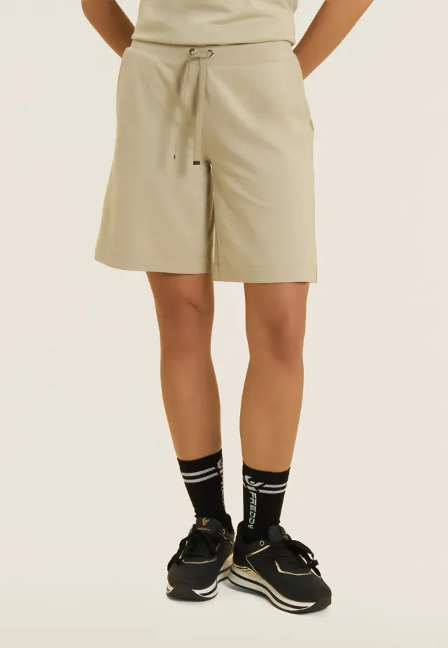 Freddy Bermuda Jersey Shorts Schwarz Baumwolle