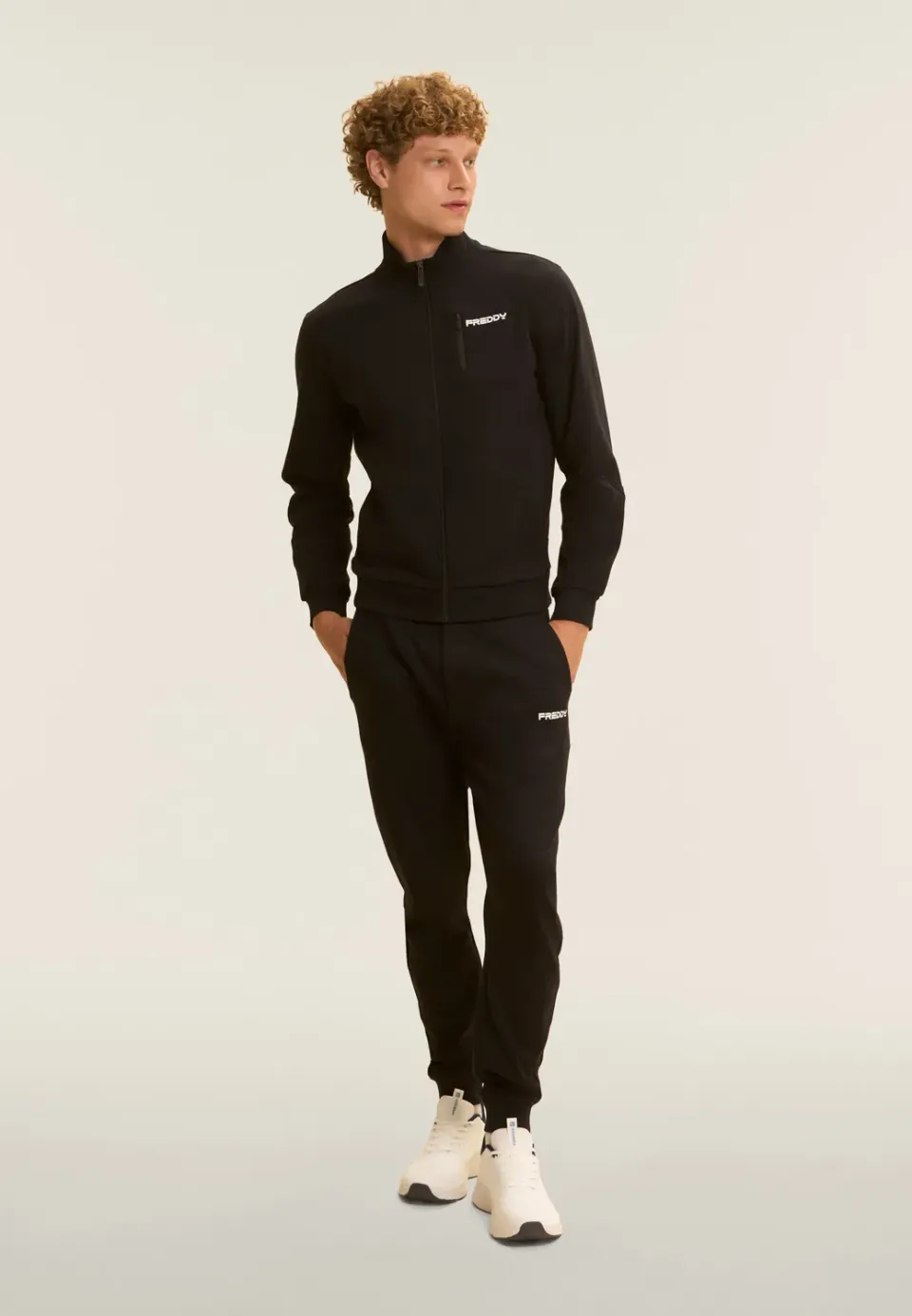 Freddy Herren Trainingsanzug Full-Zip Interlock blau Baumwolle