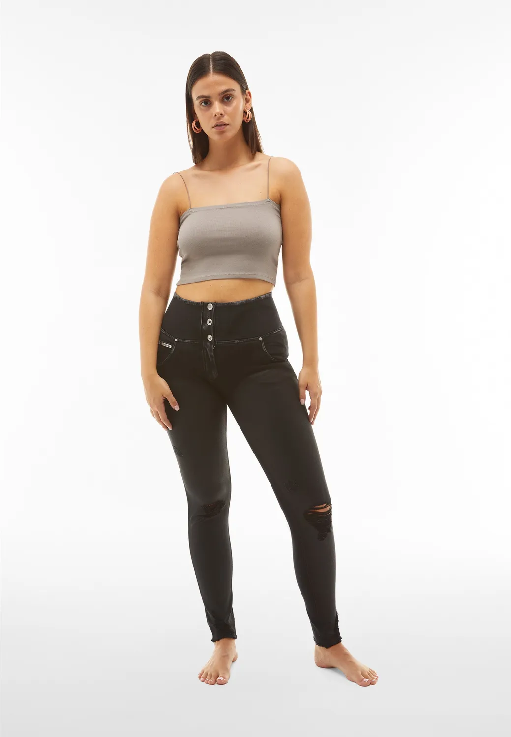 Freddy WR.UP Jeans Schwarz S High Waist Ripped
