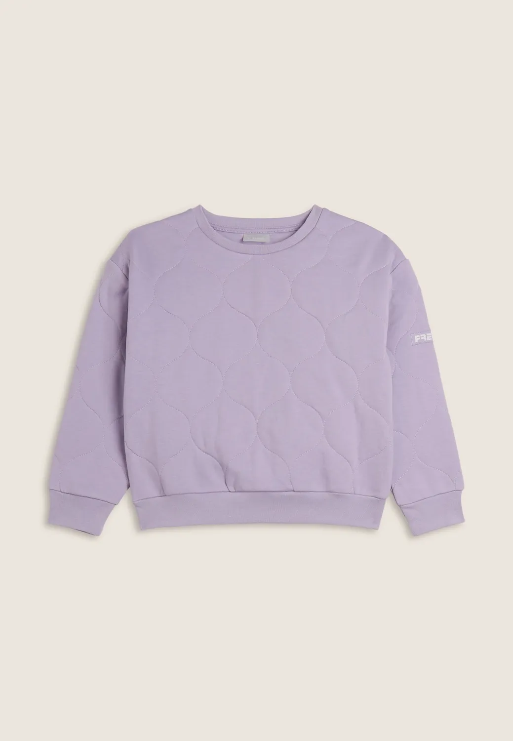 Freddy Mädchen Sweatshirt Baumwolle Lilla strukturiert Rundhals