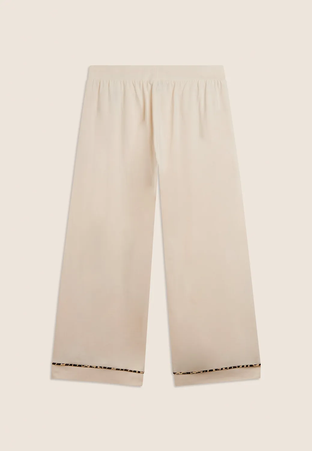 Freddy Cropped Wide Leg Hose Animal-Paspel schwarz Stretch