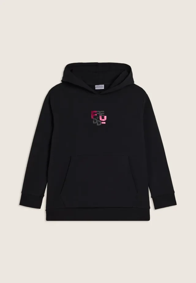 Freddy Junior Oversize Hoodie Mädchen Schwarz Grafik