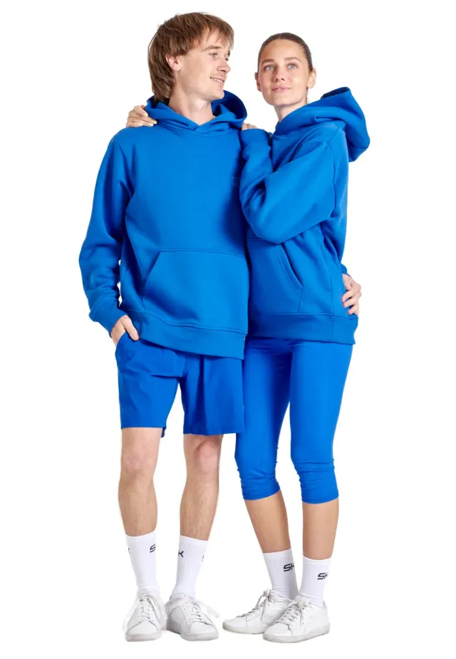 SPORTKIND Hoodie Kobaltblau S Baumwolle Oversized