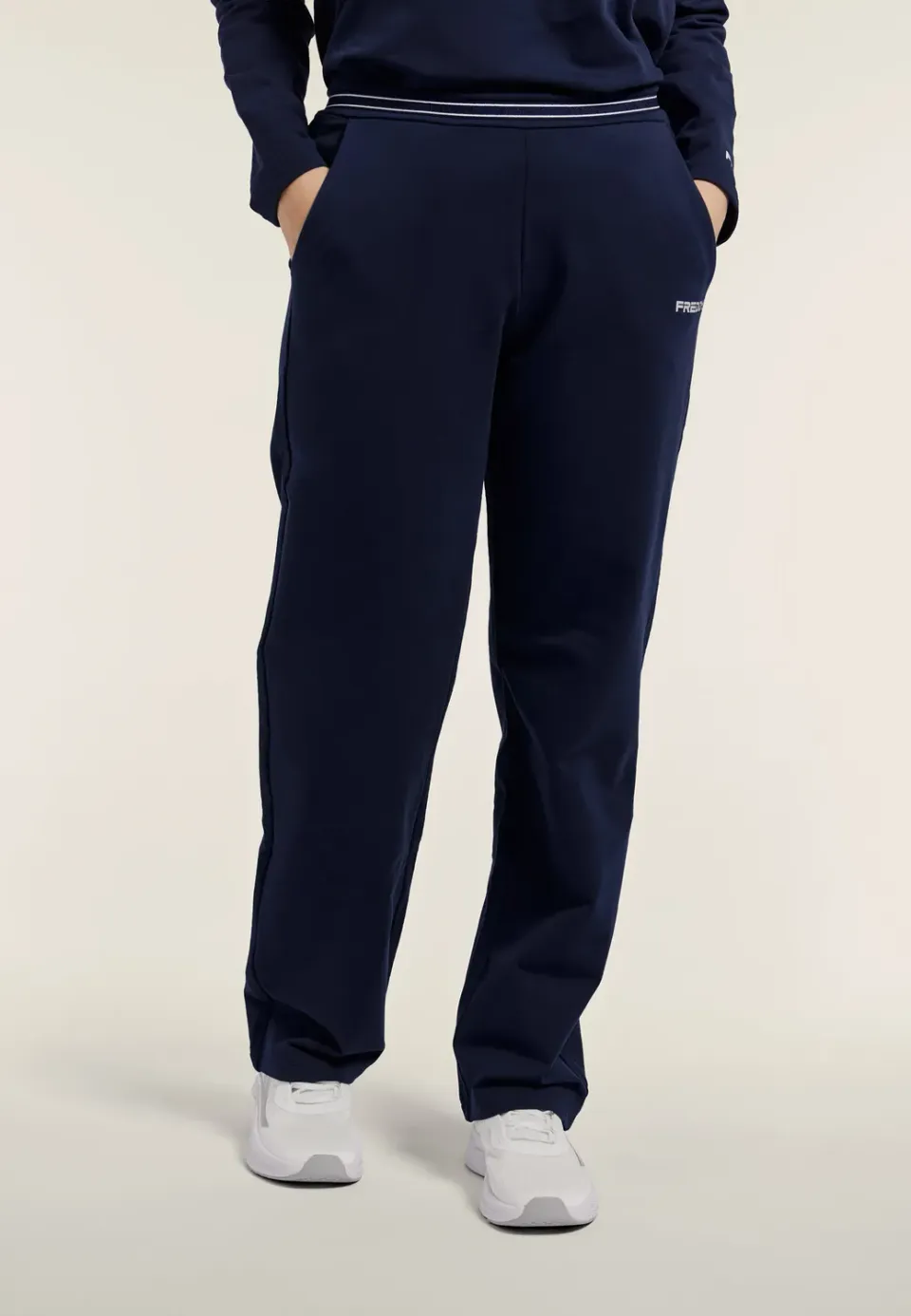 Freddy Sporthose Damen Navy Gerades Bein Logobund
