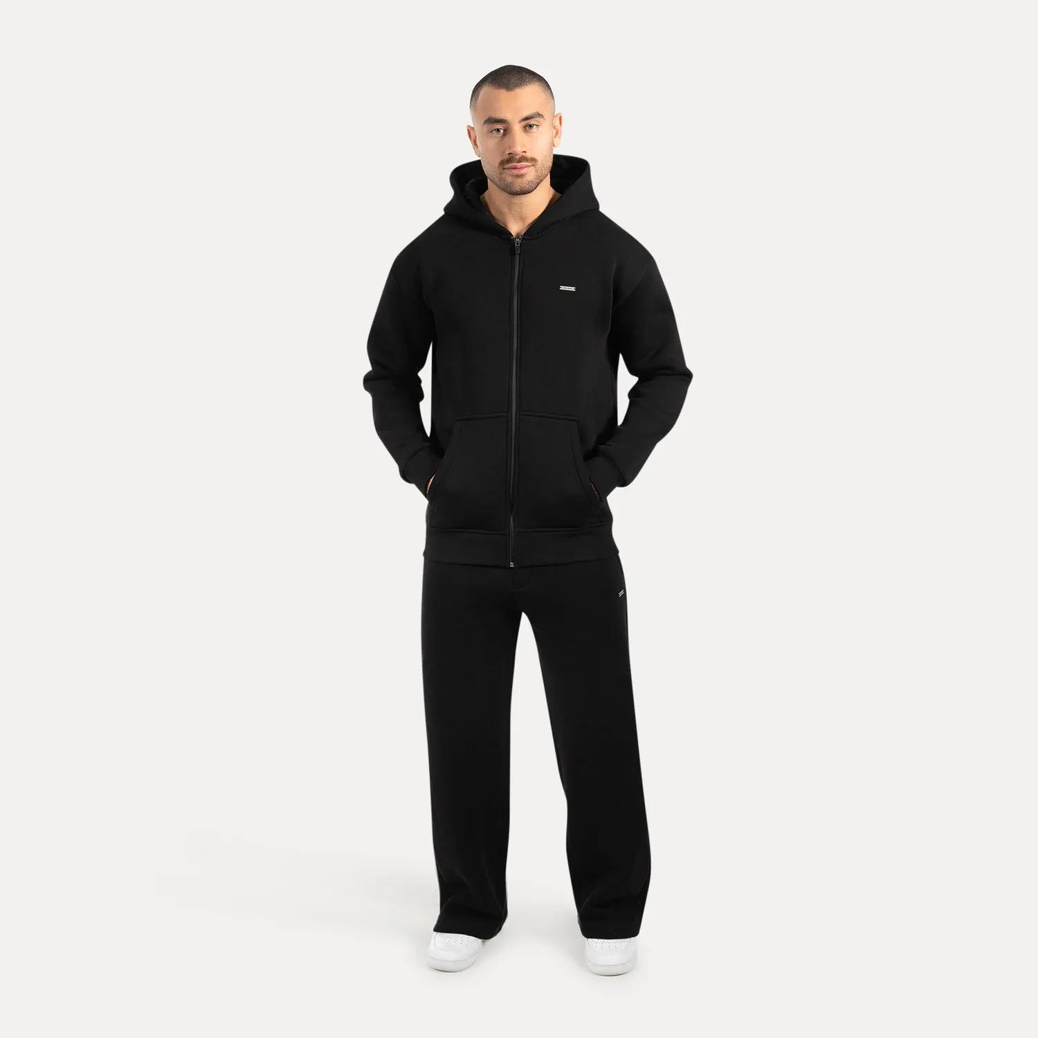 Smilodox Sorea Ilyas Zip-Hoodie Herren Schwarz blickdicht