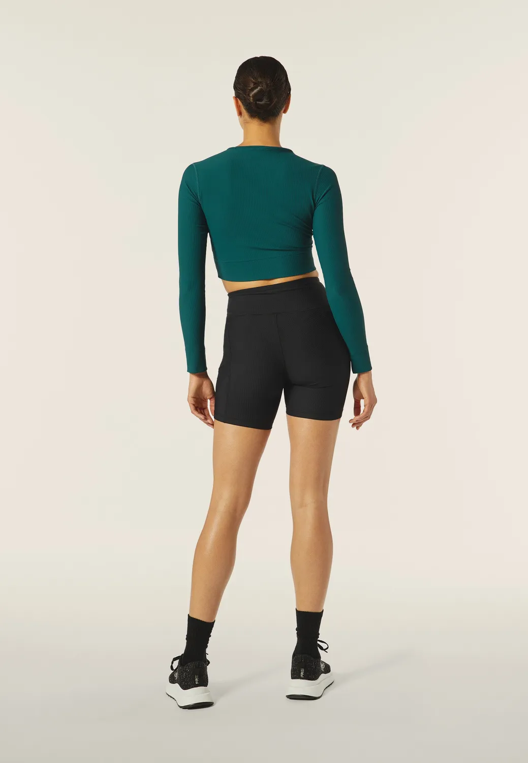 Freddy Biker-Leggings Rippe Hoher Bund Dark Sea Training