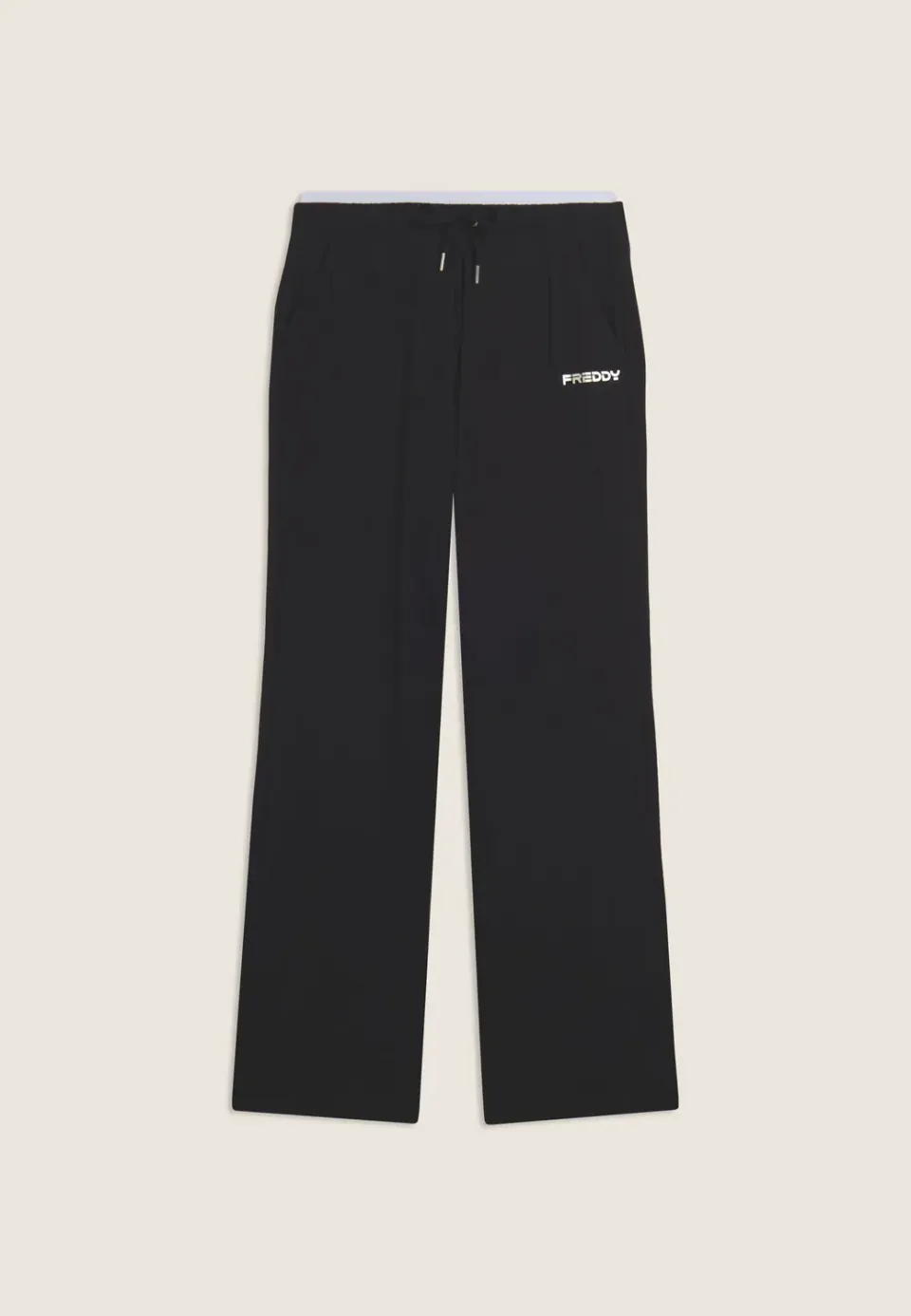 Freddy Sporthose Damen High-Waist Schlag Schwarz-Weiß