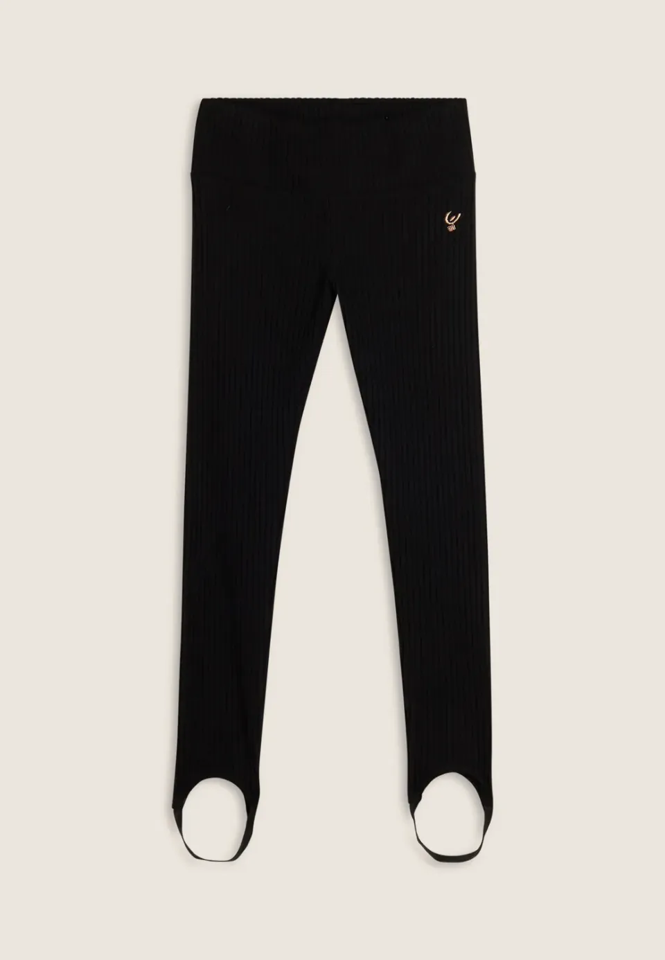 Freddy Mädchen Leggings Ripp Schwarz mit Steg Viskose