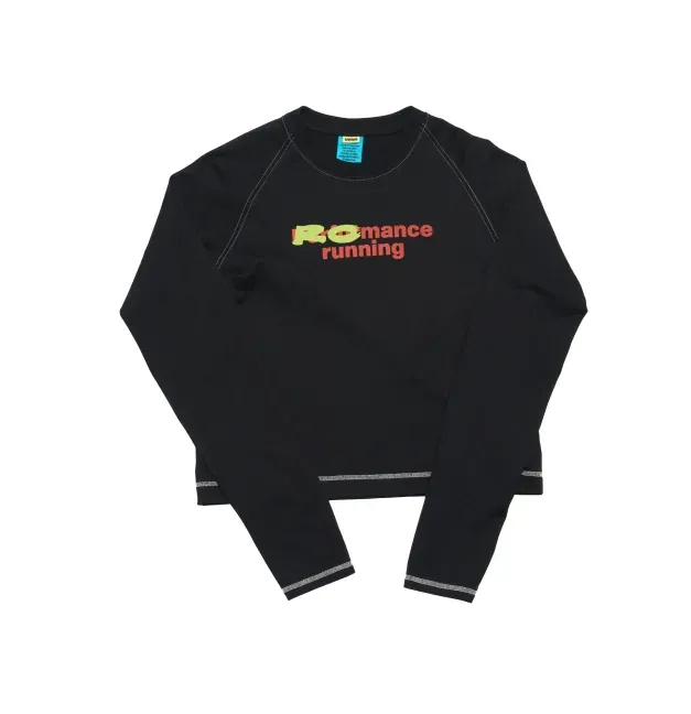 UNNA Romance Long Sleeve W Langarmshirt Schwarz Baumwolle