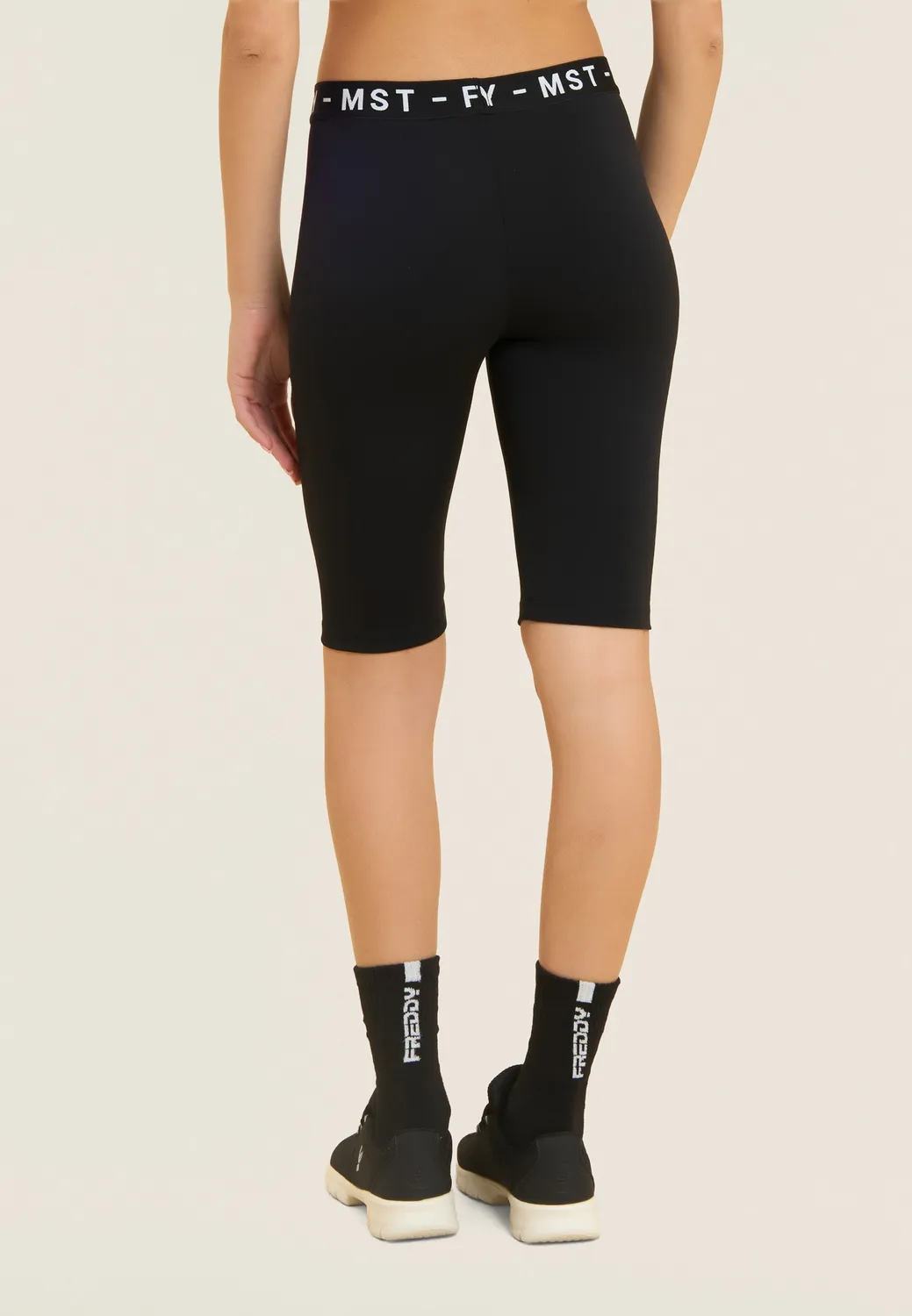 Freddy Biker Leggings schwarz Logo-Bund