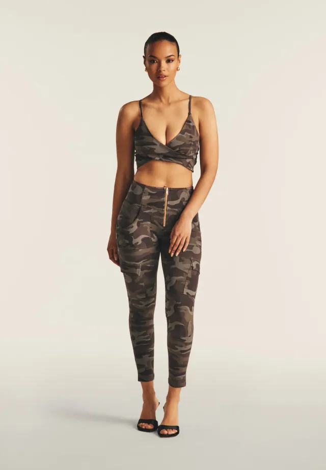 Freddy WR.UP Cargo Push-up Hose Camouflage Blau Jersey