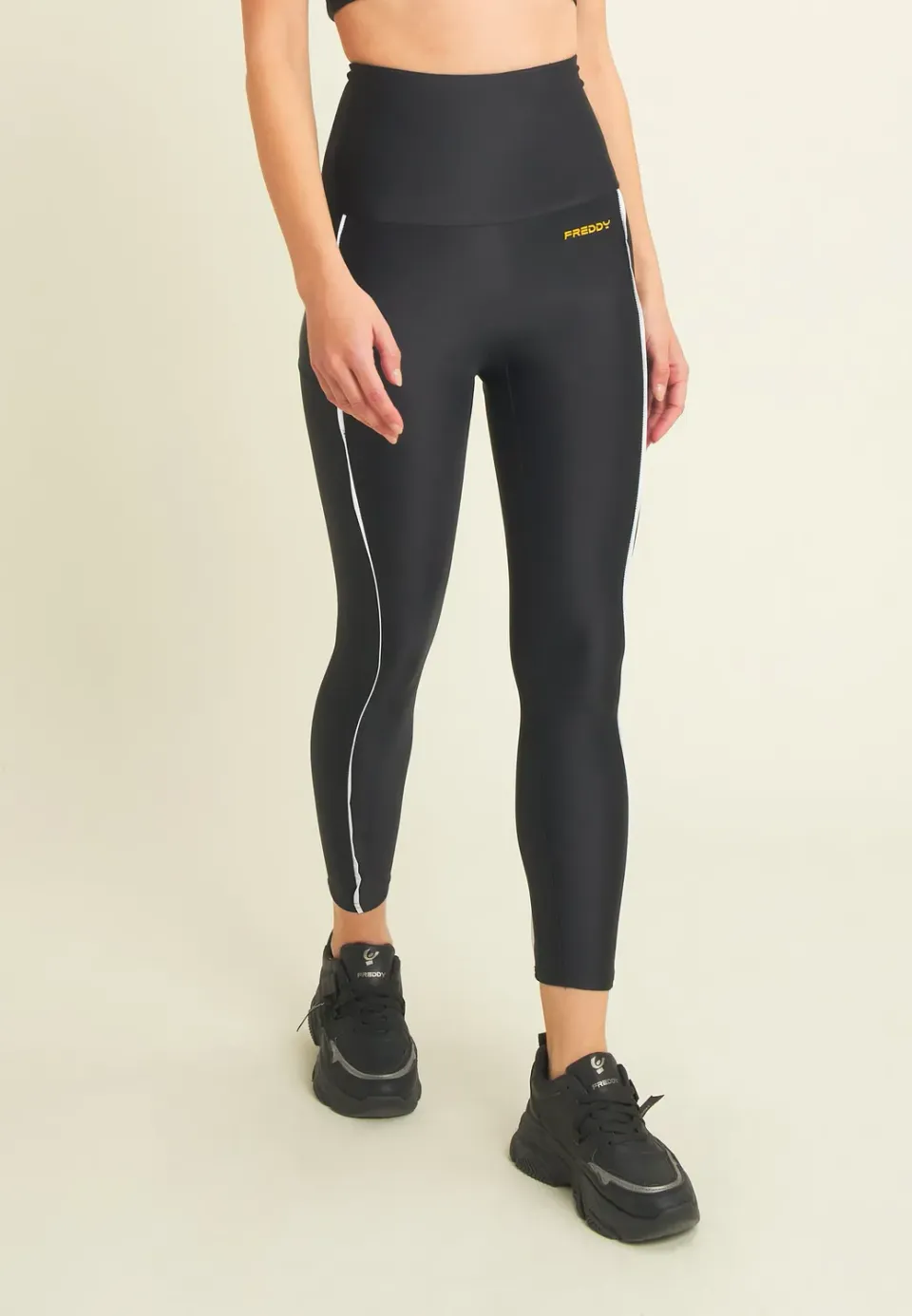 Freddy Leggings 7/8 Nero High Waist mit Tasche
