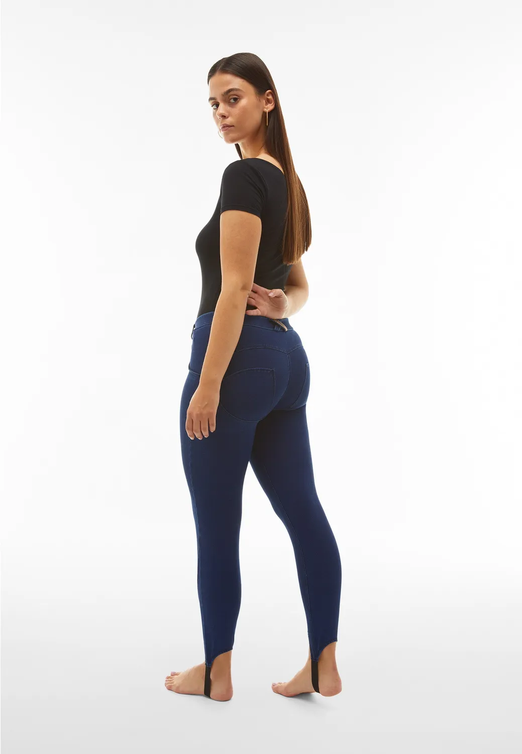 Freddy WR.UP Jeggings Push-up Steigbügel Schwarz Shaping