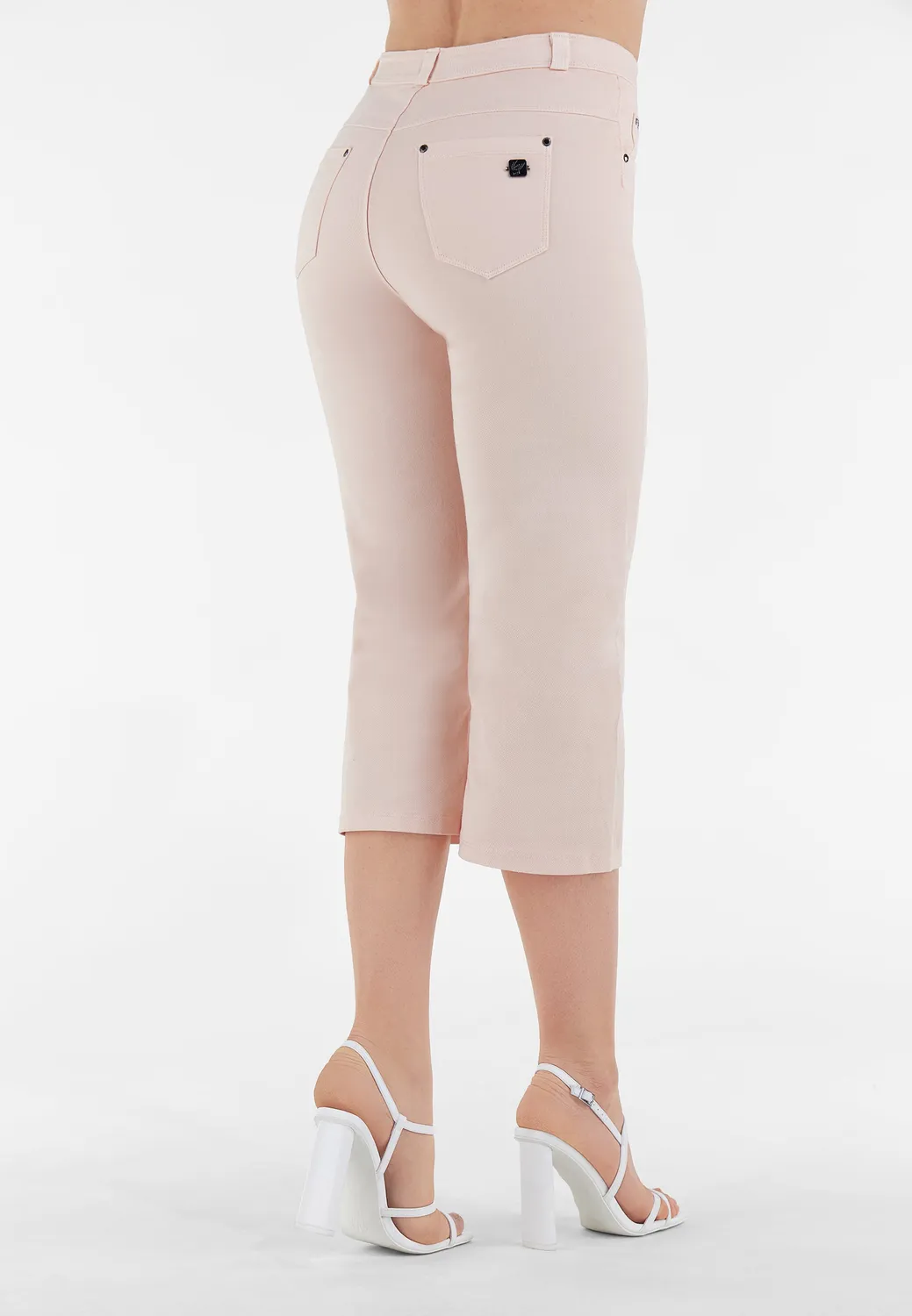 Freddy Black Caprihose Damen Weiß 3/4 Weites Bein