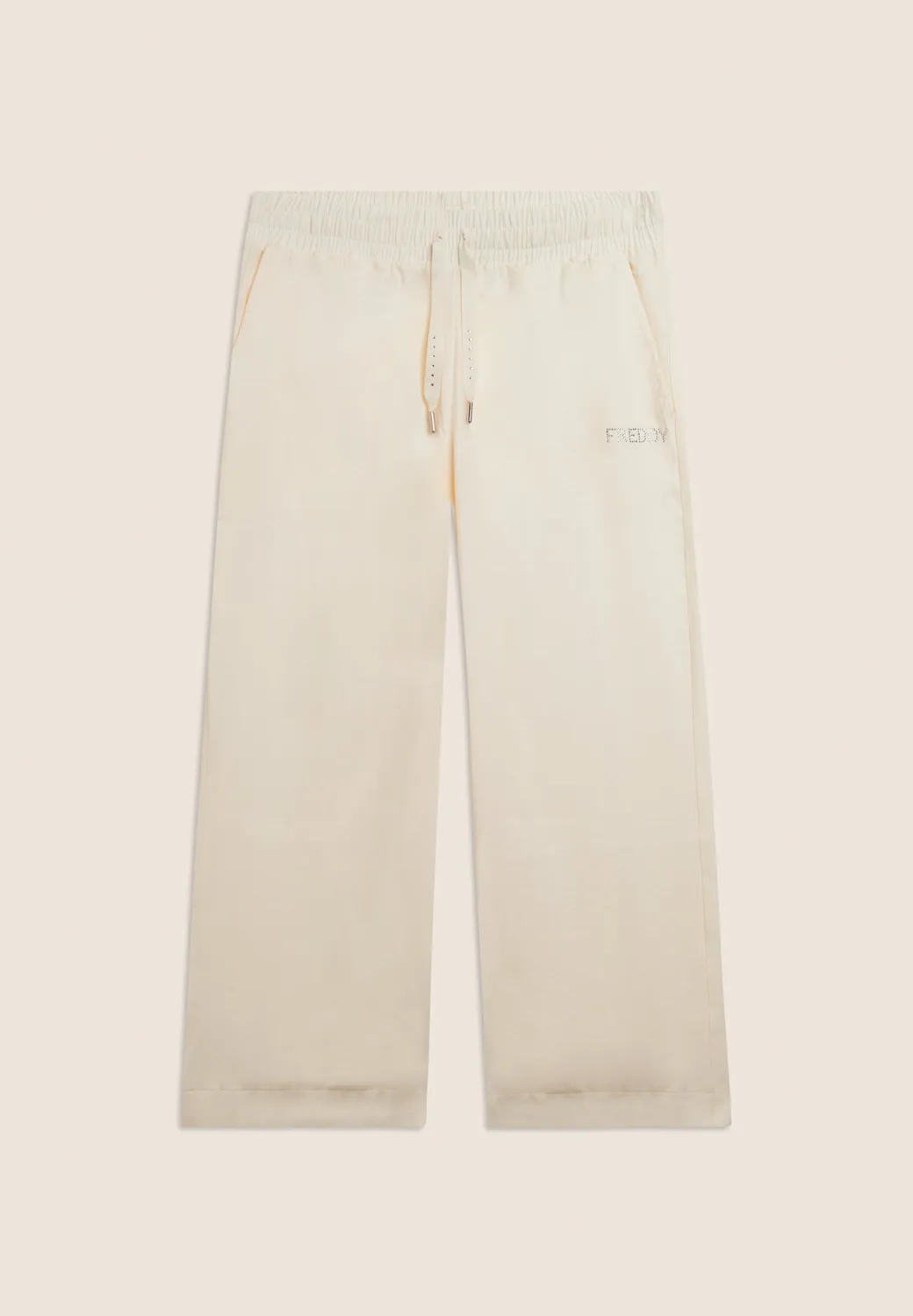 Freddy Cropped Sporthose Wide Leg Dunkelblau Strass