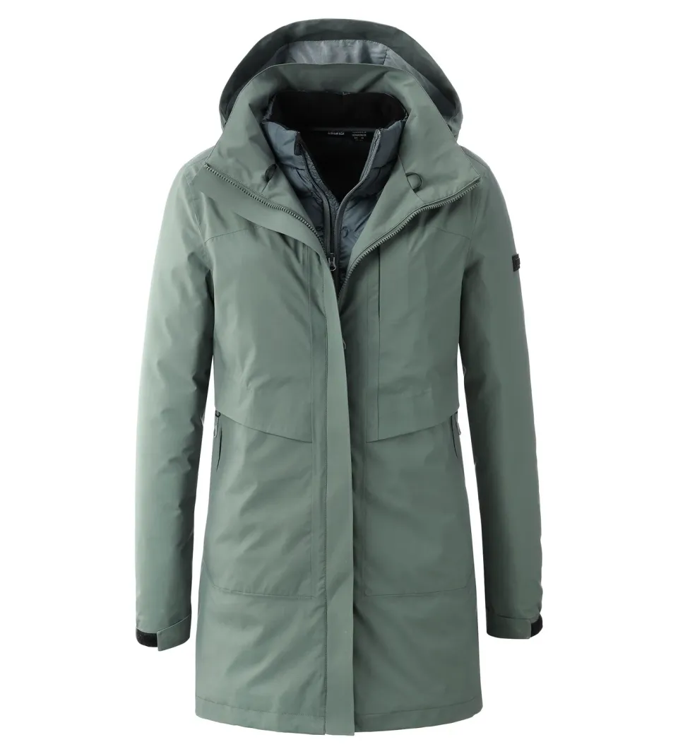 LPO Mirell 3 in 1 Parka Damen dunkelgrün wasserdicht