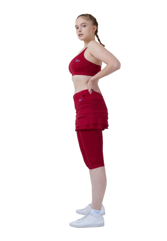 SPORTKIND Tulip Skapri Leggings Rock Bordeaux Rot M