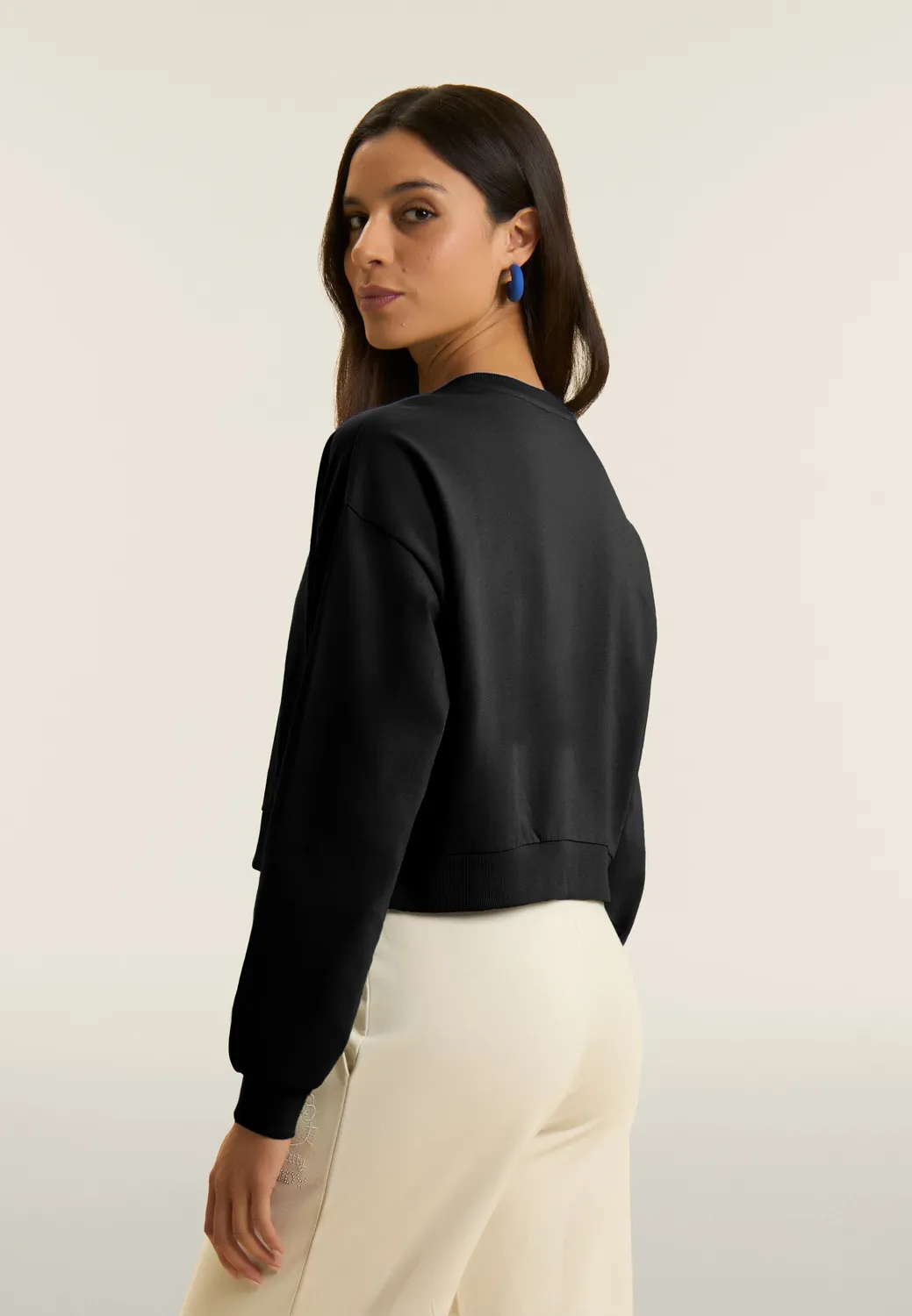 Freddy Cropped Sweatshirt Baumwolle Schwarz Hello Kitty