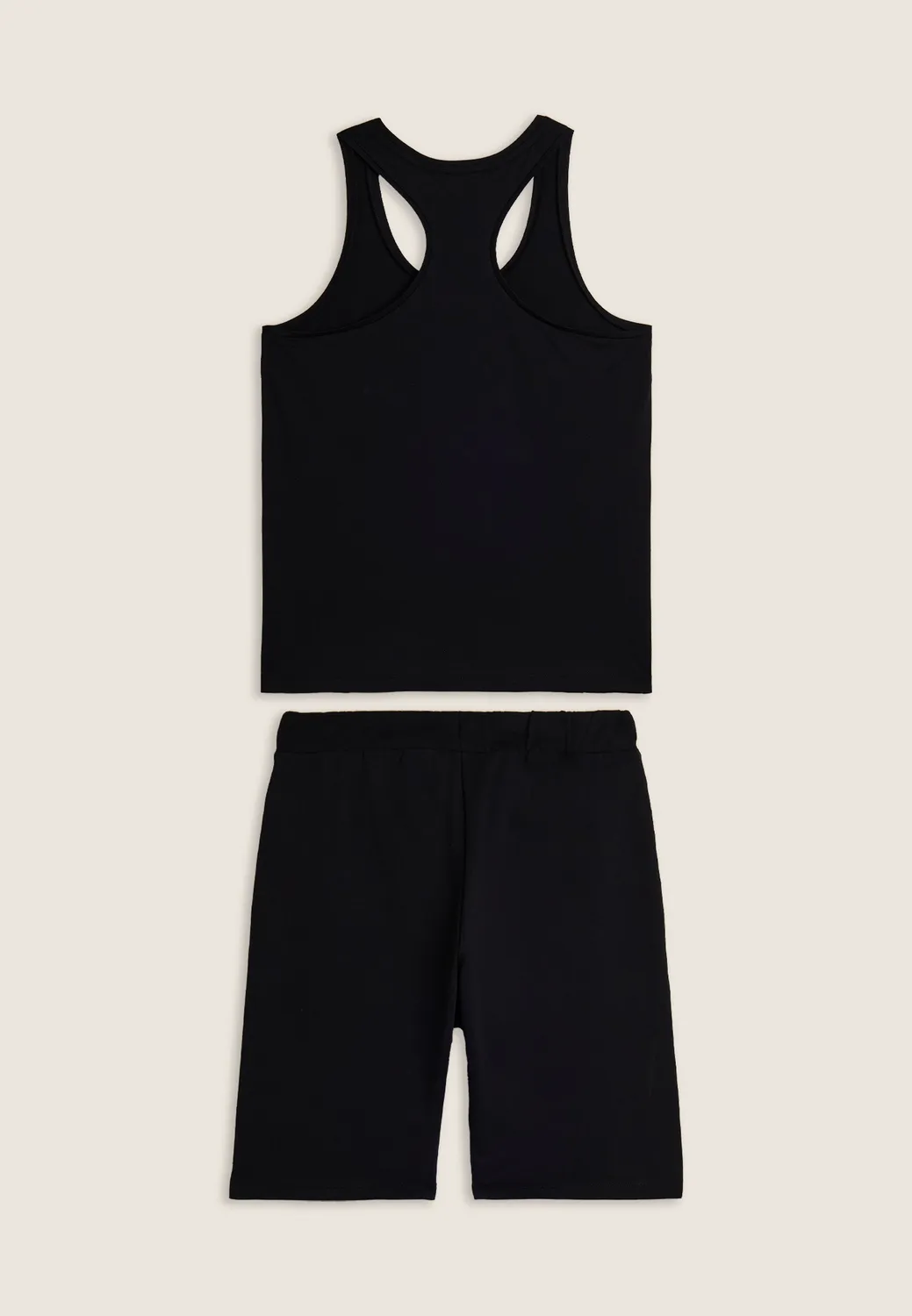 Freddy Baumwoll Sport-Set Top+Shorts Schwarz leicht