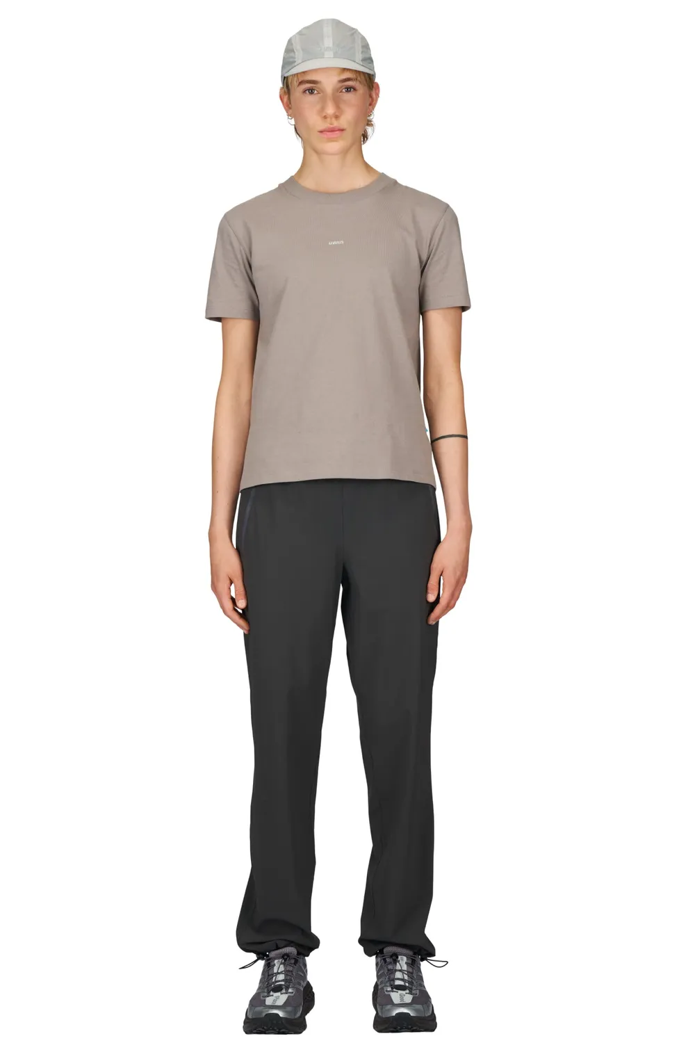 UNNA In The Zone Tee Laufshirt Fog Grey Bio-Baumwolle