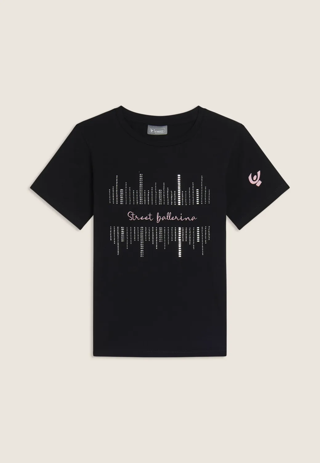 Freddy Street Ballerina T-Shirt Mädchen Nero Strass