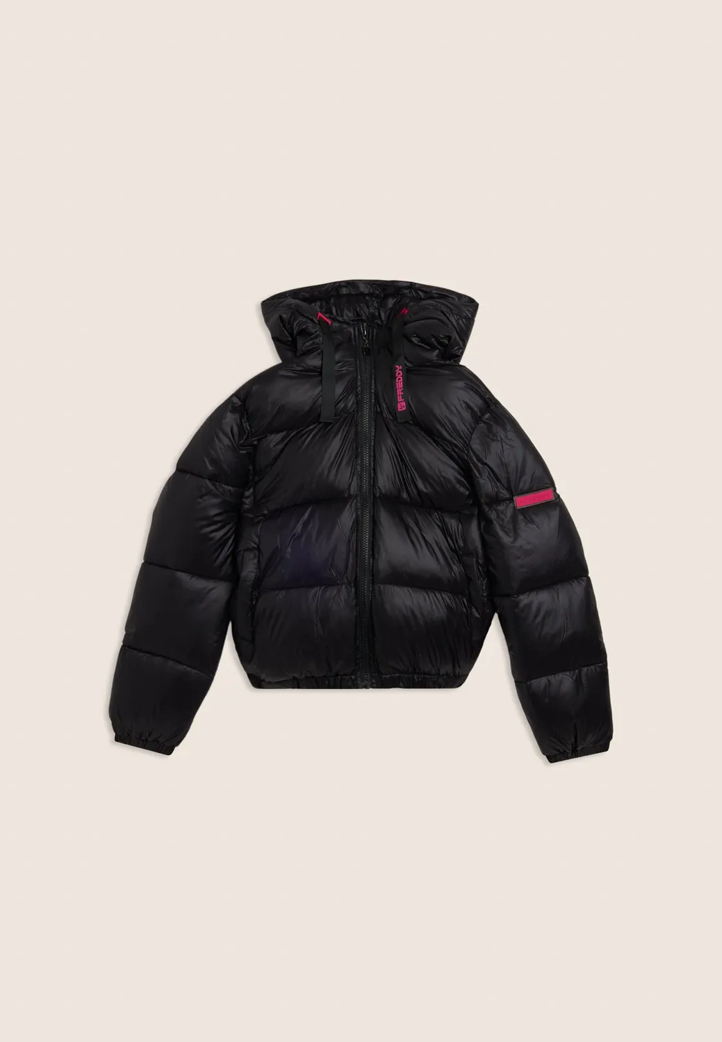 Freddy Colour-Block Winterjacke Mädchen Schwarz Cropped