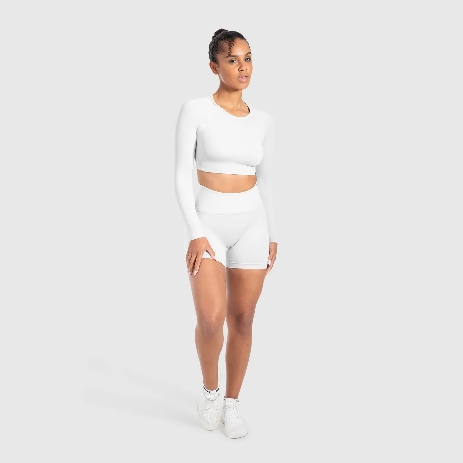Smilodox Maysa Crop Longsleeve Damen Schwarz