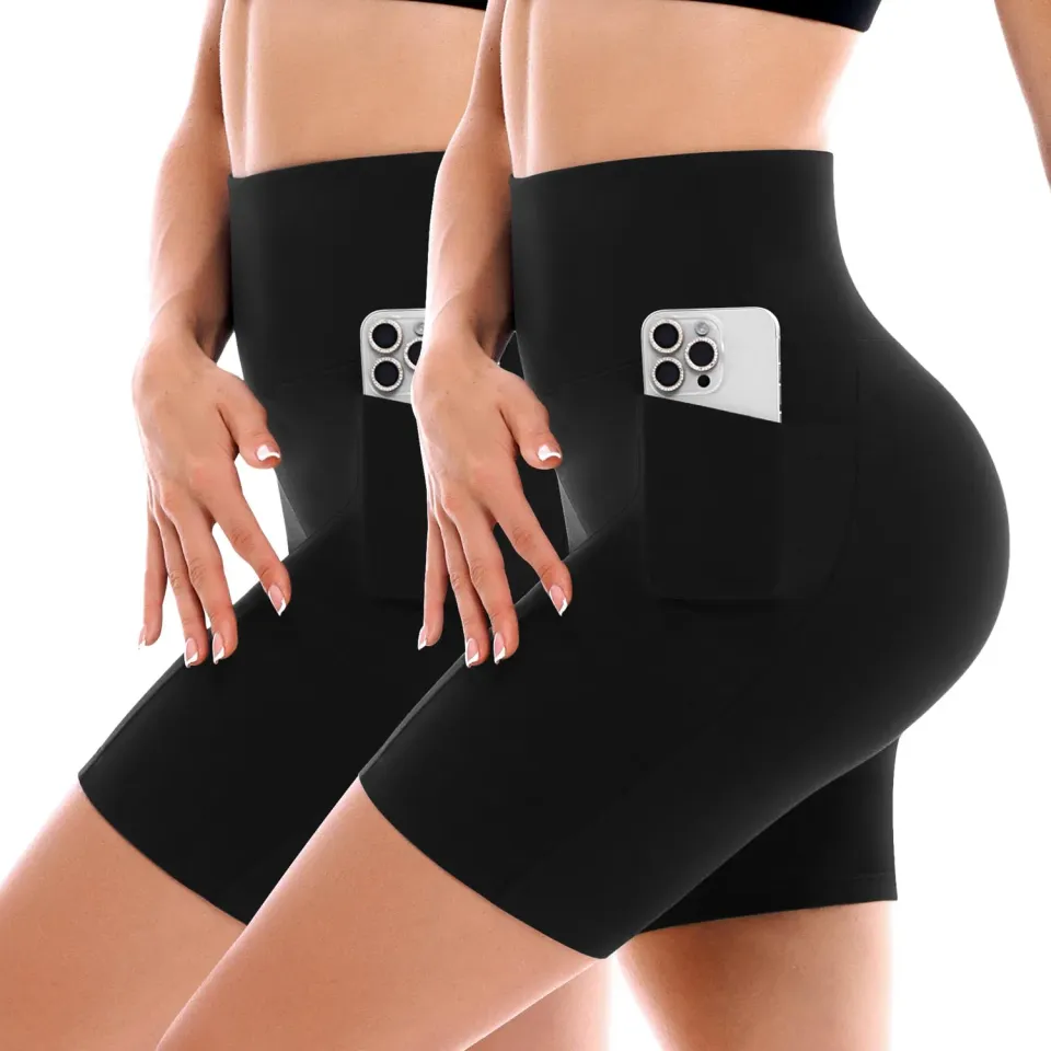 SINOPHANT High Waist Radlerhose Damen 2er Pack S-M mit Taschen