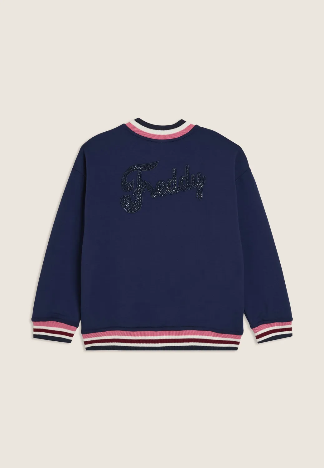 Freddy Junior Bomber Sweatjacke Blau Strass
