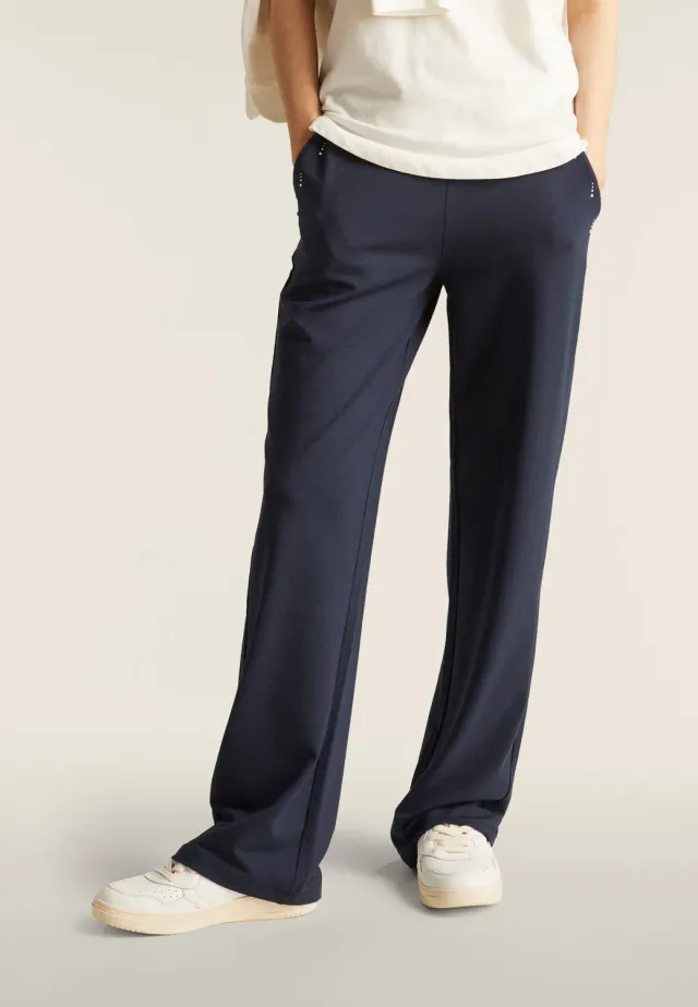 Freddy Comfort Fit Hose gerade schwarz Strass