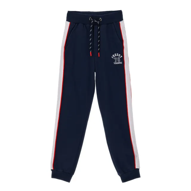 Freddy Kinder Jogginghose Baumwolle Blau Seitenstreifen