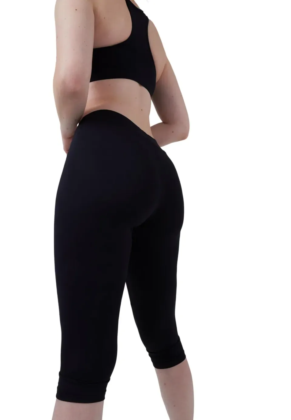 SPORTKIND 3/4 Capri Leggings Mid Waist schwarz blickdicht