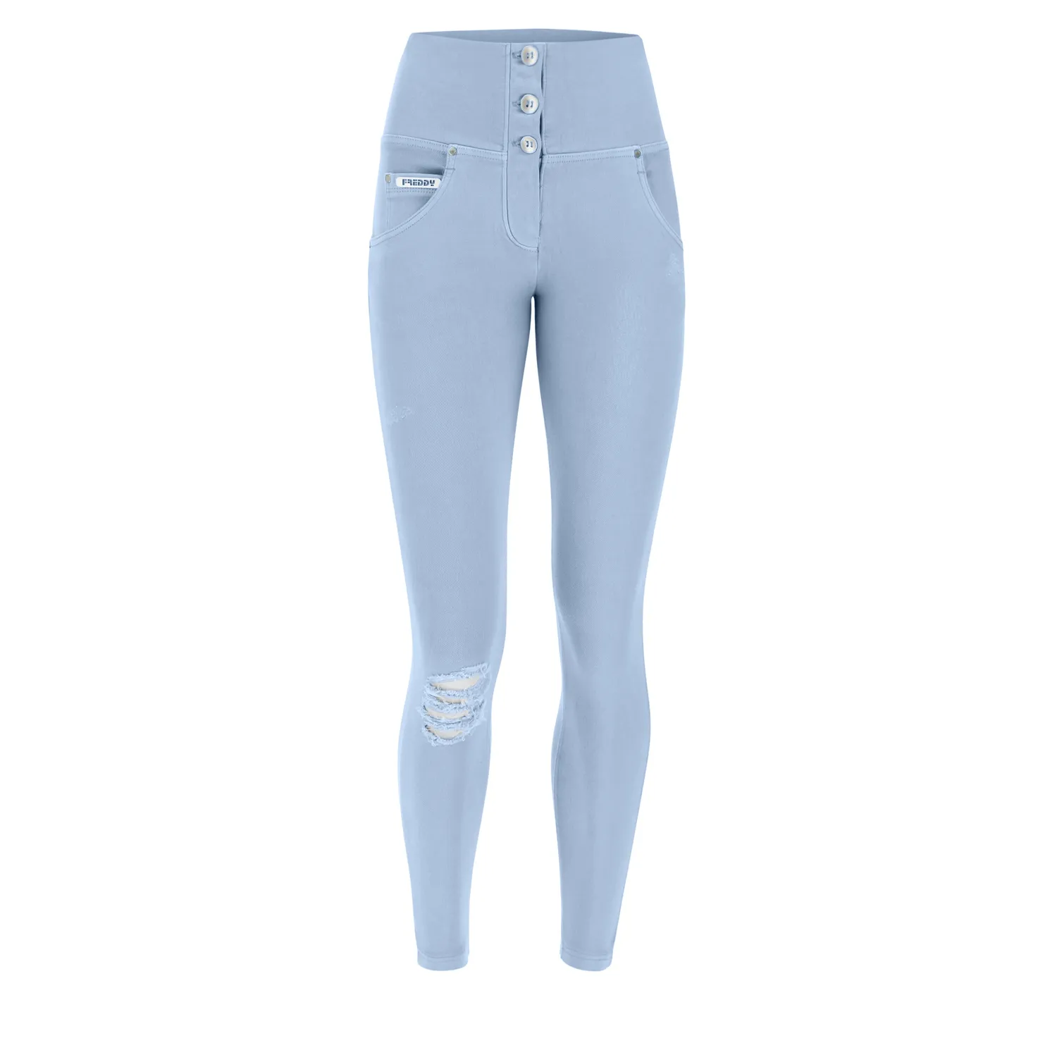 Freddy WR.UP 7/8 Push-up Hose Damen Blue Fog Ripped