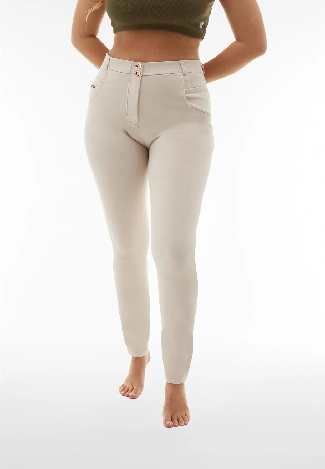Freddy WR.UP High Waist Chinohose Crystal Gray shaping