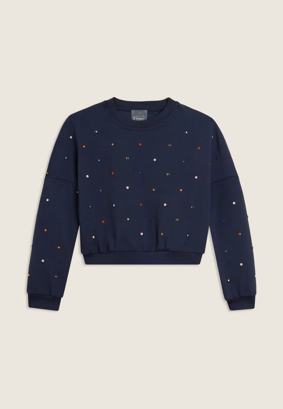 Freddy Junior Cropped Sweatshirt mit Strass Blau
