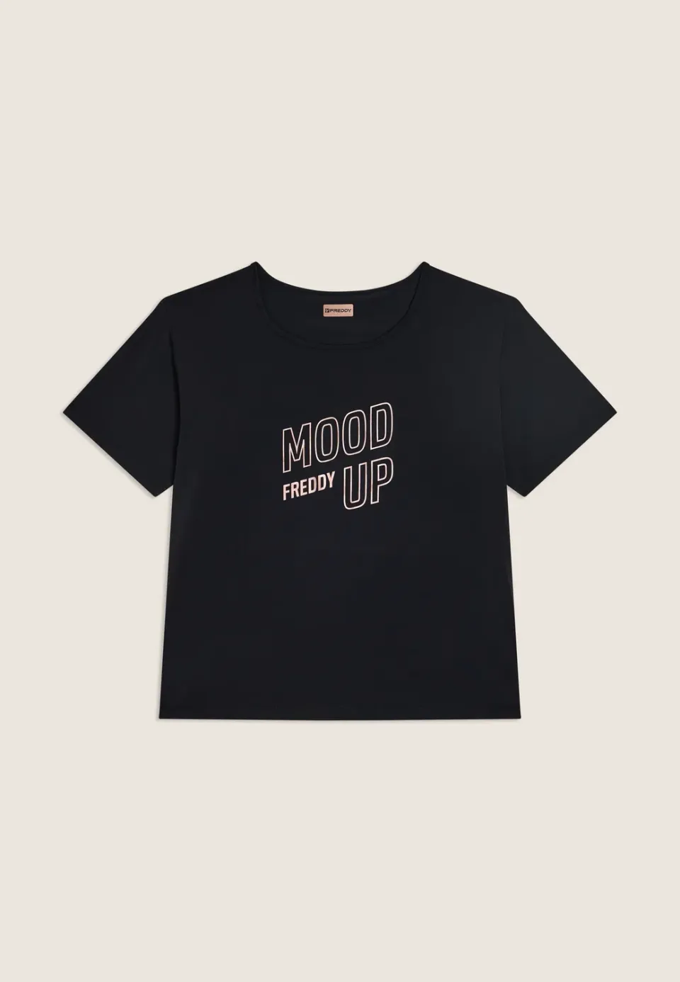Freddy T-Shirt Cropped Mood Up Damen Schwarz Funktion