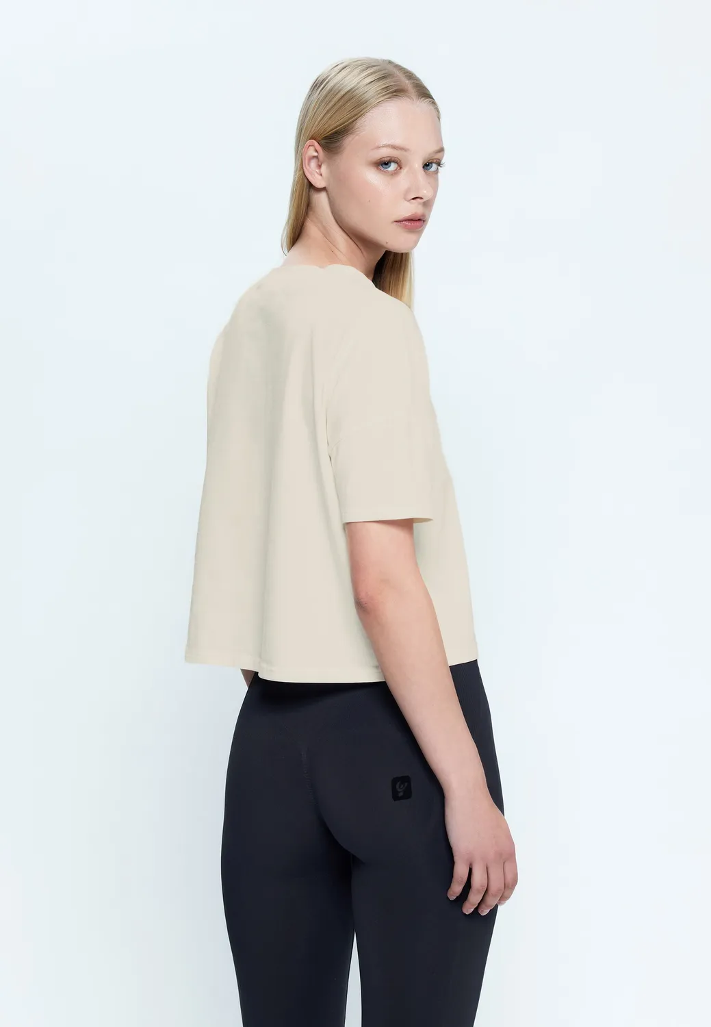 Freddy Elite Cropped T-Shirt Crystal Gray Baumwolle