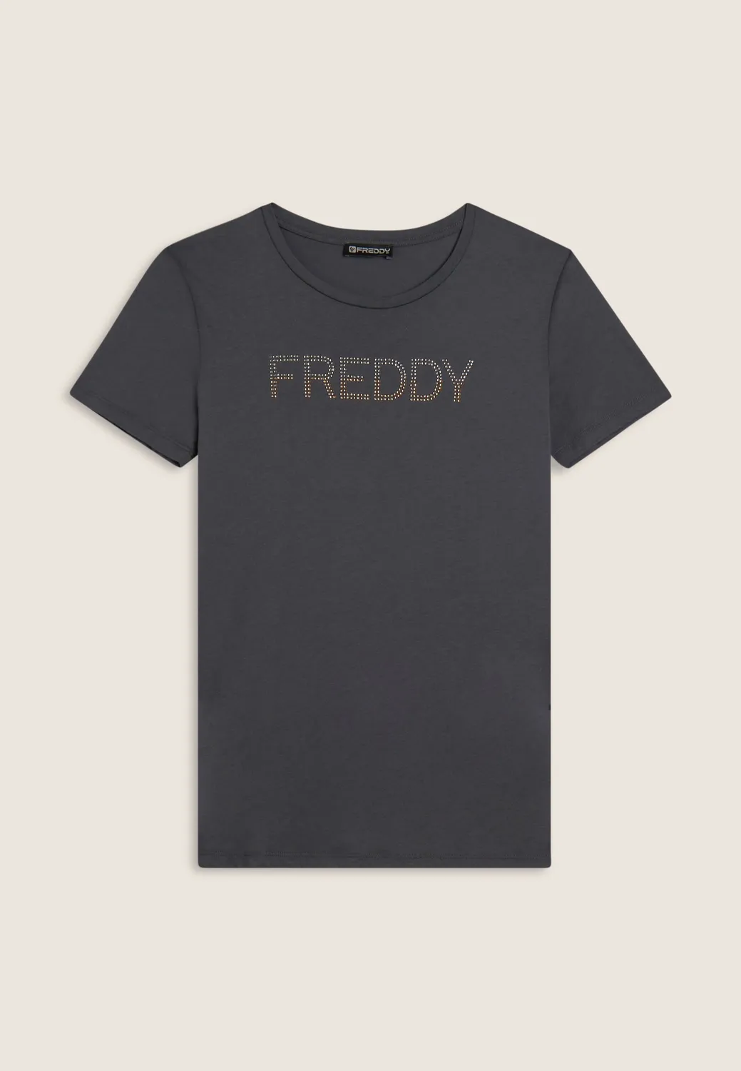 Freddy Logo T-Shirt Damen schwarz Strass